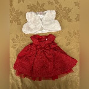 Cat & Jack Red Textured Baby Dress and Vest